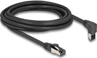 Delock 80396 Rj45 hálózati kábel cat.8.1 s/ftp 90  fokban felfelé hajló / egyenes 3 m fekete kép