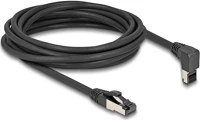 Delock 80397 Rj45 hálózati kábel cat.8.1 s/ftp 90  fokban felfelé hajló / egyenes 5 m fekete kép