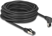 Delock 80398 Rj45 hálózati kábel cat.8.1 s/ftp 90  fokban felfelé hajló / egyenes 10 m fekete kép
