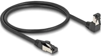 Delock 80399 Rj45 hálózati kábel cat.8.1 s/ftp 90  fokban lefelé hajló / egyenes 0,5 m fekete kép