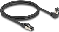 Delock 80400 Rj45 hálózati kábel cat.8.1 s/ftp 90  fokban lefelé hajló / egyenes 1 m fekete kép
