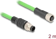 Delock 80402 Kábel m12 a kódolt 8 tűs apa - anya pur (tpu) 2 m kép