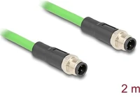 Delock 80417 Kábel m12 d kódolt 4 tűs apa - apa pur (tpu) 2 m kép