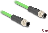 Delock 80419 Kábel m12 d kódolt 4 tűs apa - apa pur (tpu) 5 m kép