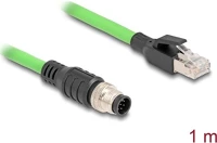 Delock 80421 Kábel m12 a kódolt 8 tűs apa - rj45 apa pur (tpu) 1 m kép