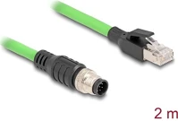Delock 80422 Kábel m12 a kódolt 8 tűs apa - rj45 apa pur (tpu) 2 m kép
