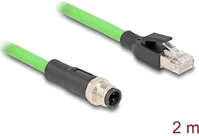 Delock 80427 Kábel m12 d kódolt 4 tűs apa - rj45 apa pur (tpu) 2 m kép
