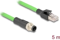 Delock 80429 Kábel m12 d kódolt 4 tűs apa - rj45 apa pur (tpu) 5 m kép