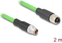 Delock 80432 Kábel m12 x kódolt 8 tűs apa - anya pur (tpu) 2 m kép