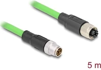 Delock 80434 Kábel m12 x kódolt 8 tűs apa - anya pur (tpu) 5 m kép