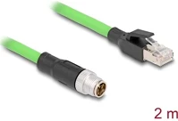 Delock 80442 Kábel m12 x kódolt 8 tűs apa - rj45 apa pur (tpu) 2 m kép