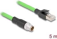 Delock 80444 Kábel m12 x kódolt 8 tűs apa - rj45 apa pur (tpu) 5 m kép