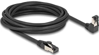 Delock 80448 Rj45 hálózati kábel cat.8.1 s/ftp 90  fokban lefelé hajló / egyenes 5 m fekete kép