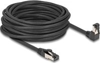 Delock 80449 Rj45 hálózati kábel cat.8.1 s/ftp 90  fokban lefelé hajló / egyenes 10 m fekete kép