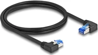 Delock 80464 Rj45 hálózati kábel cat.6a s/ftp jobb / bal, hajlított, 1 m, fekete színű kép