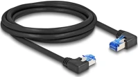 Delock 80465 Rj45 hálózati kábel cat.6a s/ftp jobb / bal, hajlított, 2 m, fekete színű kép
