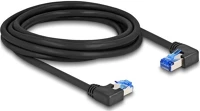 Delock 80466 Rj45 hálózati kábel cat.6a s/ftp jobb / bal, hajlított, 3 m, fekete színű kép