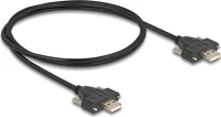 Delock 80479 Usb-a 2.0 -> usb-a 2.0 m/m adatkábel 1m fekete rögzítő csavarokkal kép
