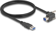 Delock 80480 Usb 5 gbps kábel a-típusú usb apa egyenes   b-típusú usb apa csavarral 90 -ban felfelé hajlított 1 m fekete kép