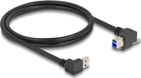 Delock 80481 Usb 5 gbps kábel a-típusú usb apa 90 -ban lefelé hajlított   b-típusú usb apa csavarral 90 -ban jobbra hajlított kép