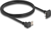 Delock 80482 Usb 5 gbps kábel a-típusú usb apa 90 -ban lefelé hajlított   mikro-b-típusú usb apa csavarokkal 90 -ban lefelé ha kép
