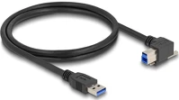 Delock 80484 Usb 5 gbps kábel a-típusú usb apa egyenes   b-típusú usb apa csavarral 90 -ban jobbra hajlított 1 m fekete kép