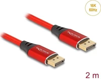Delock 80632 Displayport kábel 16k 60 hz 2 m piros fém kép