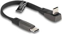 Delock 80750 Usb-c -> usb-c m/f adatkábel 0.14m fekete-szürke egyenes/90° kép