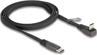 Delock 80751 Usb-c -> usb-c m/f adatkábel 1m fekete-szürke egyenes/90° kép