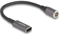 Delock 80781 Magnetic 8pin -> usb-c m/f töltőkábel 0.15m fekete-szürke kép