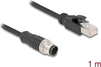 Delock 80809 Kábel m12 a kódolt 8 tűs apa - rj45 apa pvc 1 m kép