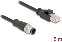 Delock 80811 Kábel m12 a kódolt 8 tűs apa - rj45 apa pvc 5 m kép