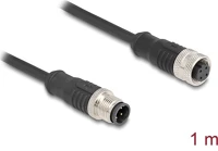 Delock 80844 Kábel m12 d kódolt 4 tűs apa - anya pvc 1 m kép