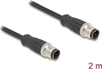 Delock 80848 Kábel m12 d kódolt 4 tűs apa - apa pvc 2 m kép