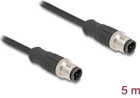 Delock 80849 Kábel m12 d kódolt 4 tűs apa - apa pvc 5 m kép