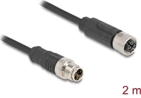 Delock 80861 Kábel m12 x kódolt 8 tűs apa - anya pvc 2 m kép