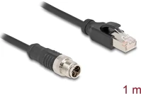 Delock 80866 Kábel m12 x kódolt 8 tűs apa - rj45 apa pvc 1 m kép