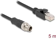 Delock 80868 Kábel m12 x kódolt 8 tűs apa - rj45 apa pvc 5 m kép