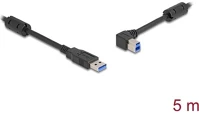 Delock 81103 Usb 5 gbps kábel a-típusú apa - b-típusú apa 90  balra hajlítva 5 m kép