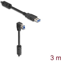 Delock 81114 Usb 5 gbps kábel a-típusú apa - b-típusú apa 90  lefelé néző csatlakozóapaval 3 m kép