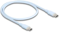 Delock 81233 Usb 2.0 kábel usb type-c  dugó - dugó pd 3.0 60 w 0,5 m kék szilikon kép