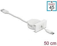 Delock 81318 Retractable  usb-a 2.0 -> usb-c m/f easy 45 modul 0.5m fehér kép