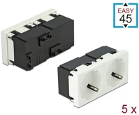 Delock 81322 2db villásdugó cee 7/3 (eu) aljzat easy 45 modul fehér 5db kép