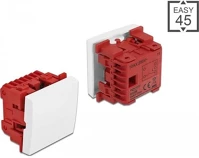 Delock 81359 Easy 45 egyes kapcsoló egypólusú, egyirányú 45 x 45 mm, fehér kép