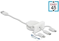 Delock 81375 Usb-a 2.0 -> usb-c usb-b 2.0 micro lightning m/m easy 45 modul 0.5m fehér kép