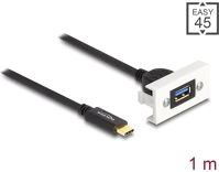 Delock 81388 Superspeed usb-c 3.2 gen2 -> usb-a 3.2 gen 2 m/f easy 45 modul 1m kép