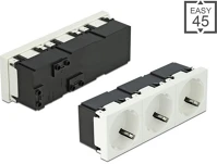 Delock 81424 45 x 45 mm méretű, 3 modulos 45  elrendezésű easy 45 földelt hálózati kép