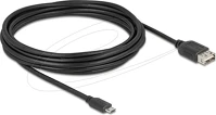 Delock 81521 Usb 2.0 kábel easy usb type micro apa - easy usb type-a anya 5 m kép