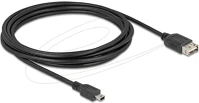 Delock 81526 Usb 2.0 kábel usb type mini-b apa - easy usb type-a anya 3 m kép