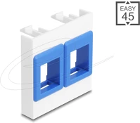 Delock 81557 Easy 45 modul két keystone tartóval, 45 x 45 mm, fehér / kék kép
